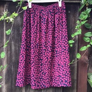 NWT Compañia Fantastica Heart Print Pleated Skirt